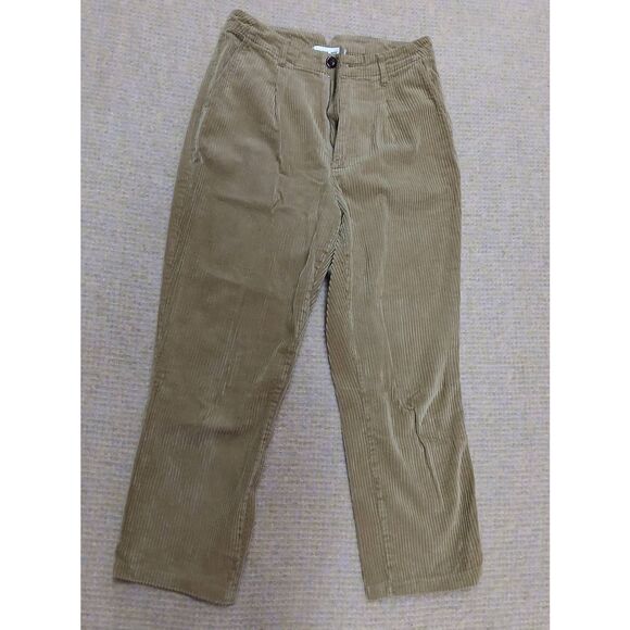 Alex mills women size 4 hi rise baggy straight leg camel yellow corduroy pants - Picture 3 of 7